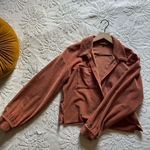 Madewell Oversized Cropped Corduroy Shirt Jacket